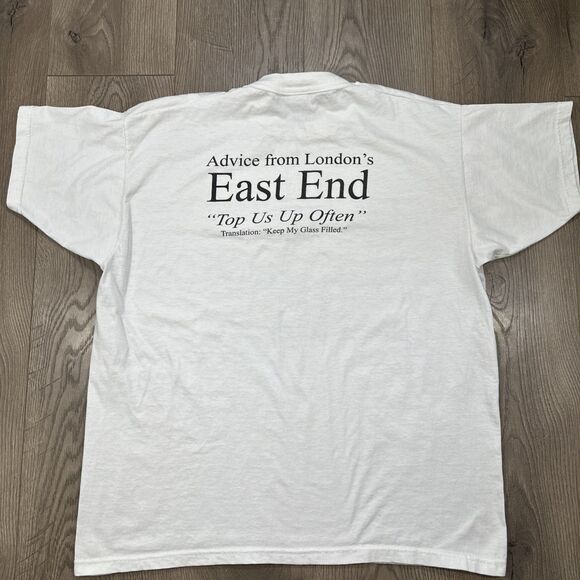 Vintage 90s Aerofilms London East End Map Overhead Shirt River Thames Size XL - Picture 8 of 8